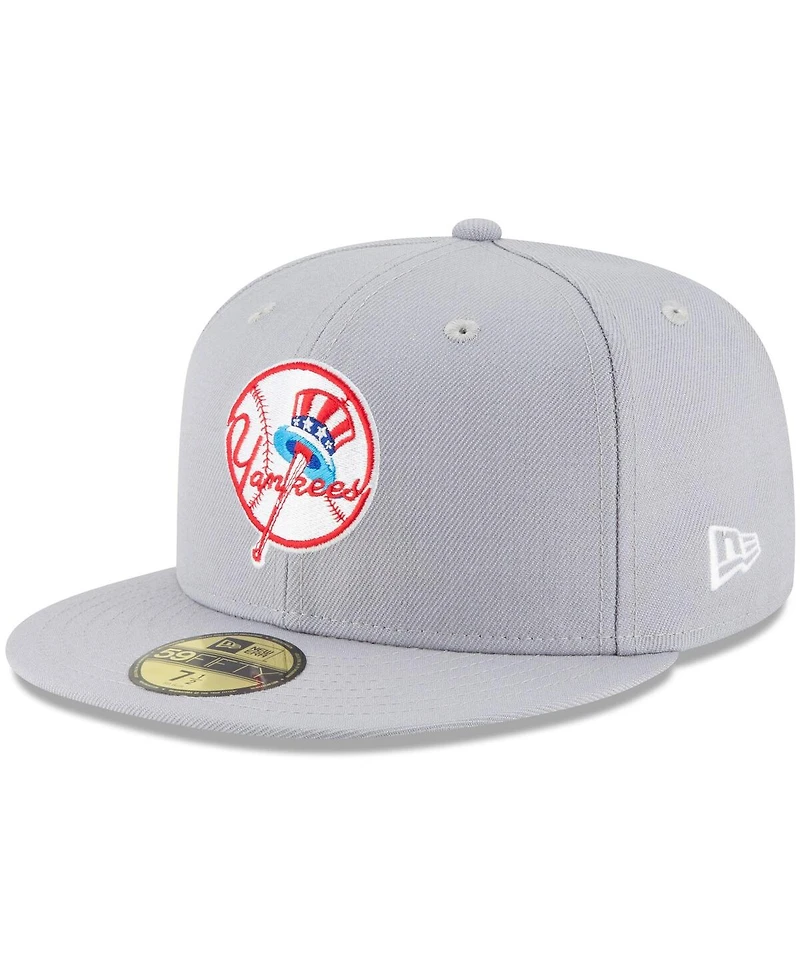Men's New Era Gray York Yankees Cooperstown Collection Wool 59FIFTY Fitted Hat