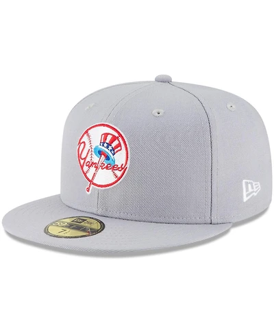 Men's New Era Gray York Yankees Cooperstown Collection Wool 59FIFTY Fitted Hat