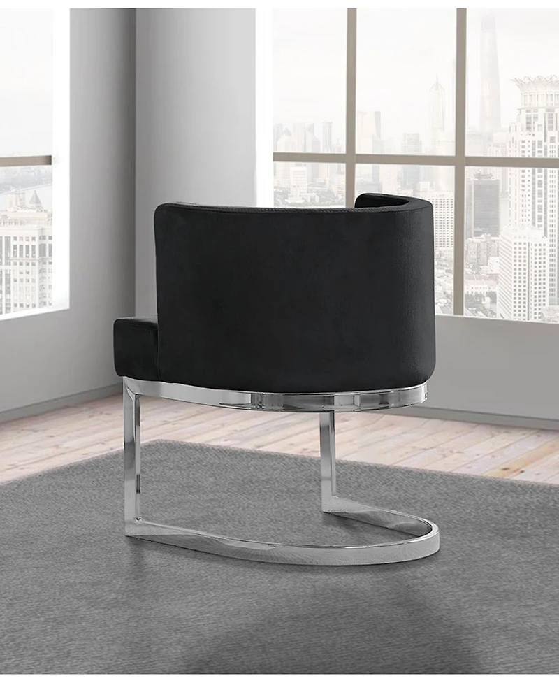 Best Quality Furniture Single 24" L x 23" W 30" H Velvet Barrel Chair with Chrome Legs