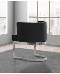 Best Quality Furniture Single 24" L x 23" W 30" H Velvet Barrel Chair with Chrome Legs