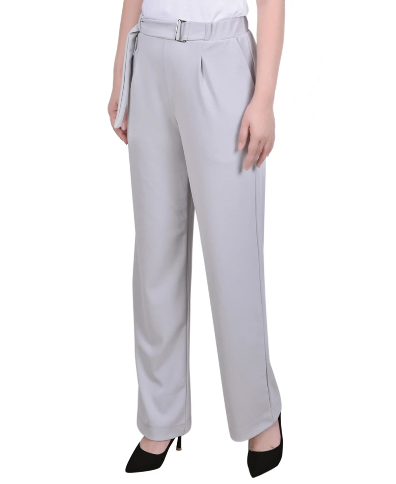 Ny Collection Women's Belted Scuba Crepe Pants
