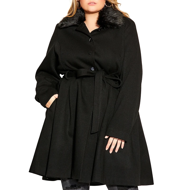City Chic Plus Blushing Belle Coat