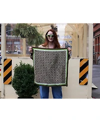 Jessie Zhao New York Double Sided Silk Scarf Of Polka Dot Bloom - Brown