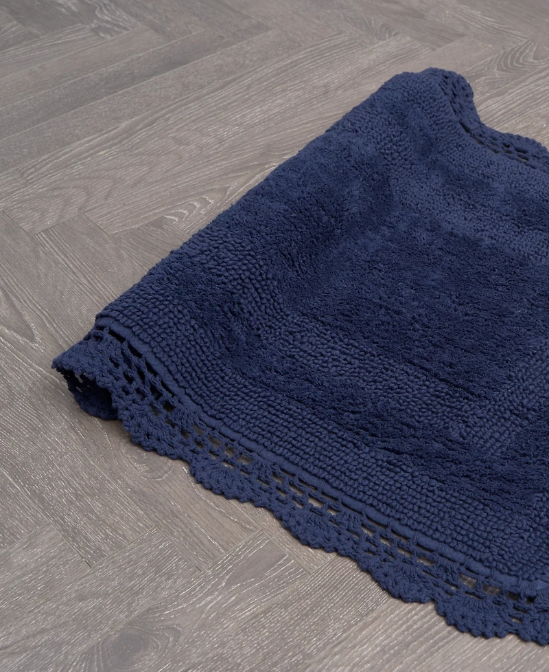 Laura Ashley Crochet Reversible Cotton Bath Rug, 17" x 24"