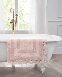 Laura Ashley Crochet Reversible Cotton Bath Rug, 17" x 24"