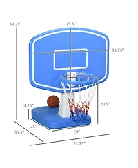 Outsunny Pool Basketball Hoop with Ball, Poolside Pump,
