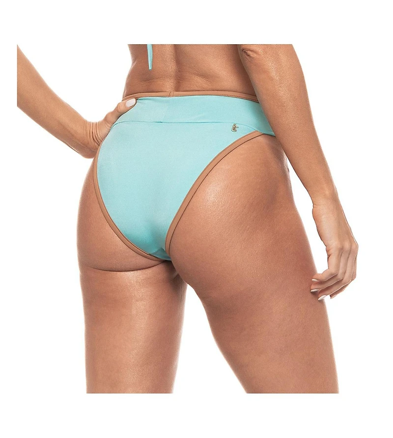 Guria Beachwear Women's Contrast Detail High Cut Banded Bikini Bottom