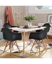 Set of 2 Mid-Century Modern Molded Dining Arm Side Chairs