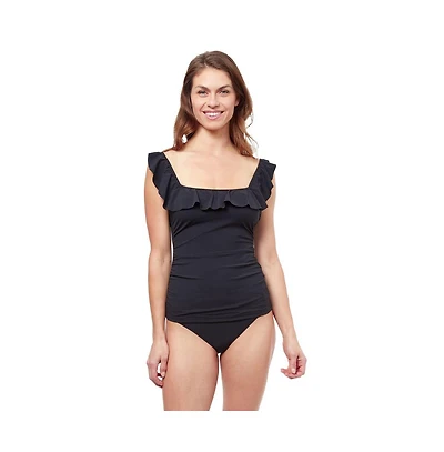 Profile by Gottex Women's Tutti Frutti square neck ruffle tankini swim top