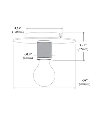 Dainolite 3.5" Metal Roswell 1 Light Medium Flush Mount