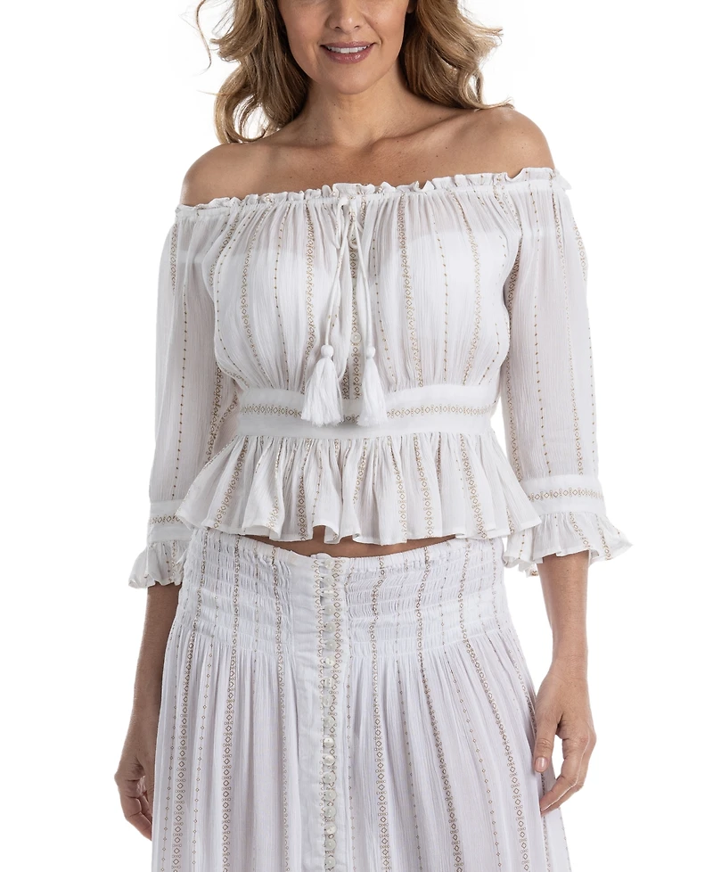 Dotti Women's Cotton Swim Cover-Up Top