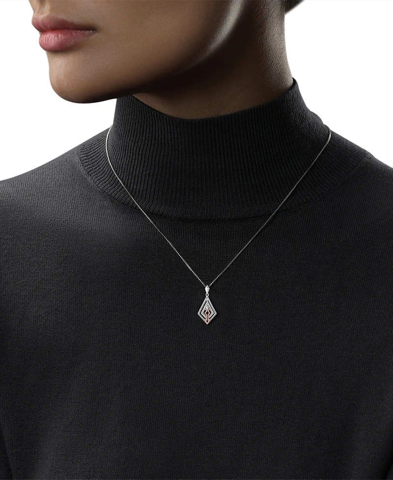 Star Wars Wonder Fine Jewelry Diamond Ahsoka 18" Pendant Necklace (1/10 ct. t.w.) in Sterling Silver & Rose Gold-Plate