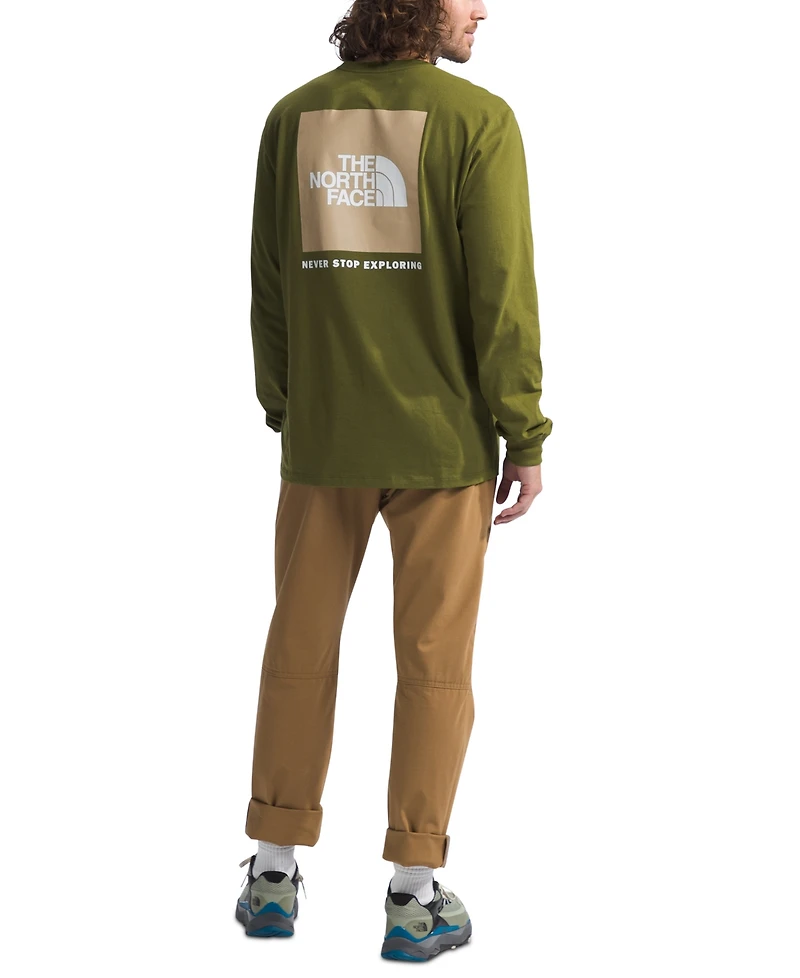 The North Face Men's Box Nse Standard-Fit Logo Graphic Long-Sleeve T-Shirt