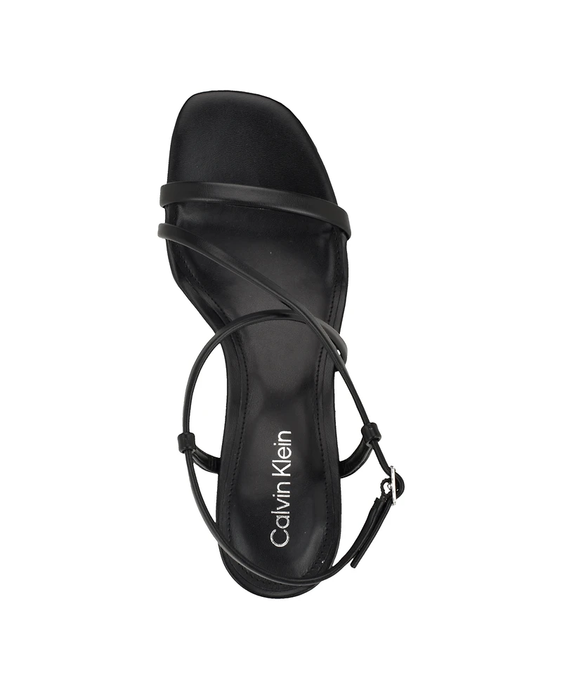 Calvin Klein Women's Ishaya Strappy Low Stiletto Sandals