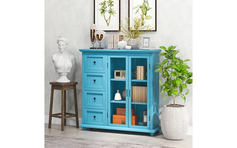 Buffet Sideboard Table Kitchen Storage Cabinet with Drawers and Doors