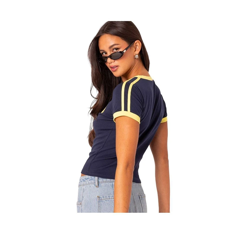 Edikted Women's Kassidy contrast T shirt