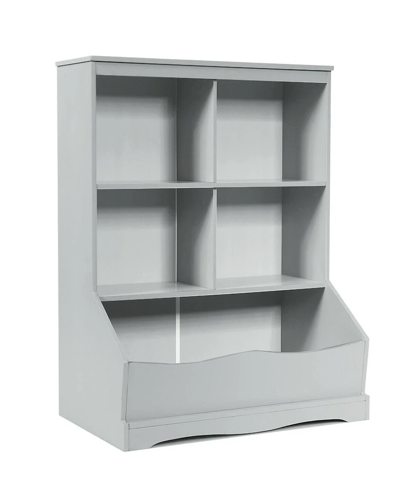 3-Tier Children's Multi-Functional Bookcase Toy Storage Bin Floor Cabinet