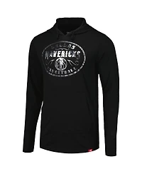 Men's and Women's Sportiqe Black Dallas Mavericks Rowan Tri-Blend Long Sleeve Hoodie T-shirt