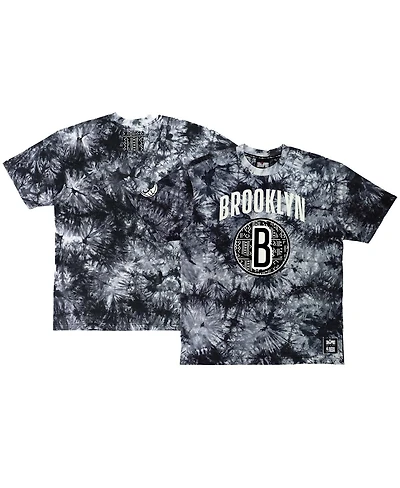 Men's and Women's Nba x Two Hype Black Brooklyn Nets Culture & Hoops Tie-Dye T-shirt