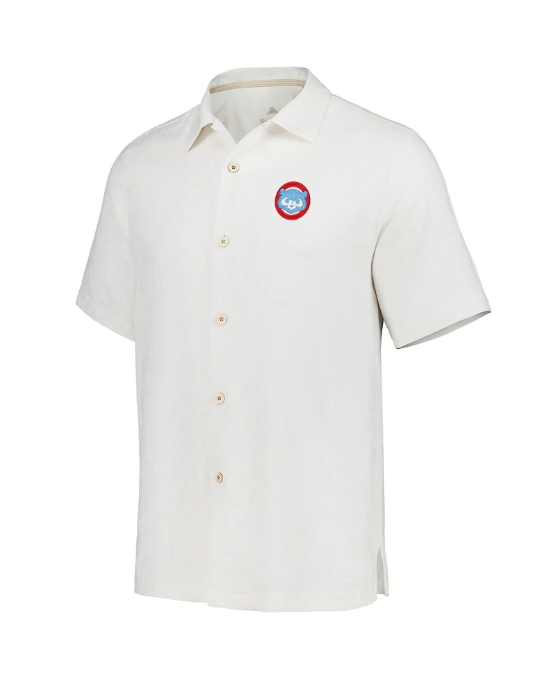 Men's Tommy Bahama White Chicago Cubs Sport Tropic Isles Camp Button-Up Shirt