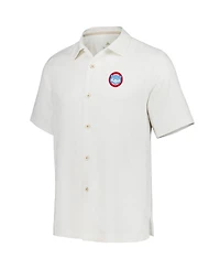 Men's Tommy Bahama White Chicago Cubs Sport Tropic Isles Camp Button-Up Shirt