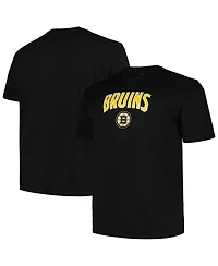 Men's Profile Black Boston Bruins Big and Tall Arch Over Logo T-shirt