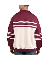 Men's Starter White Colorado Avalanche Defense Fleece Crewneck Pullover Sweatshirt