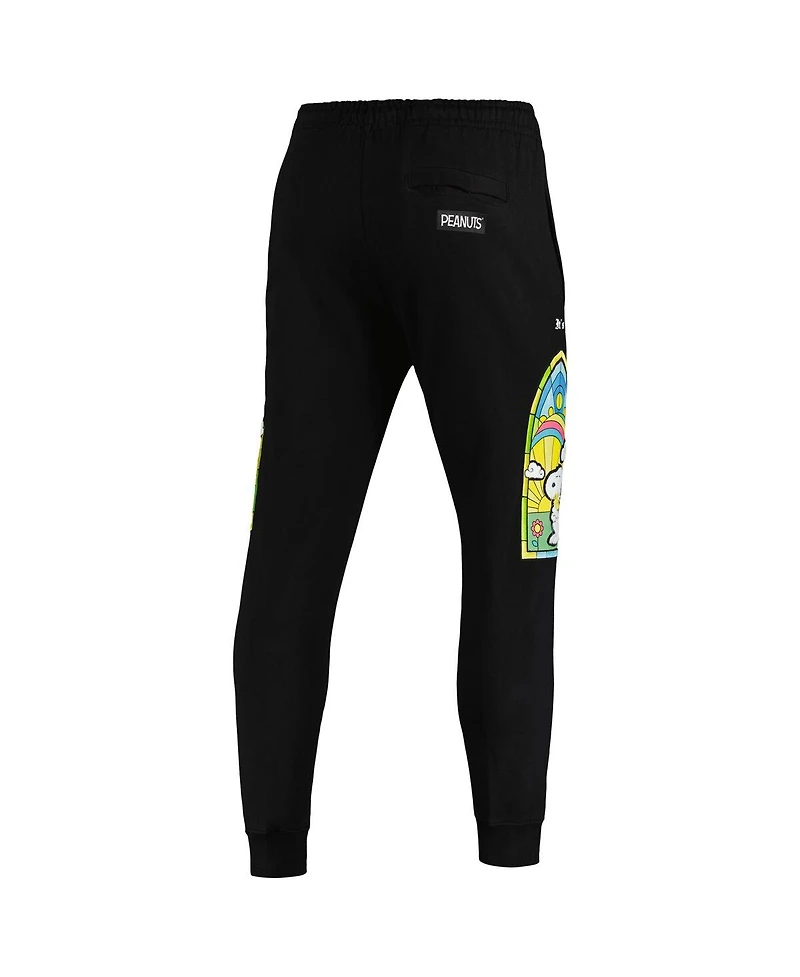 Men's Freeze Max Black Peanuts Snoopy A Friend Jogger Pants