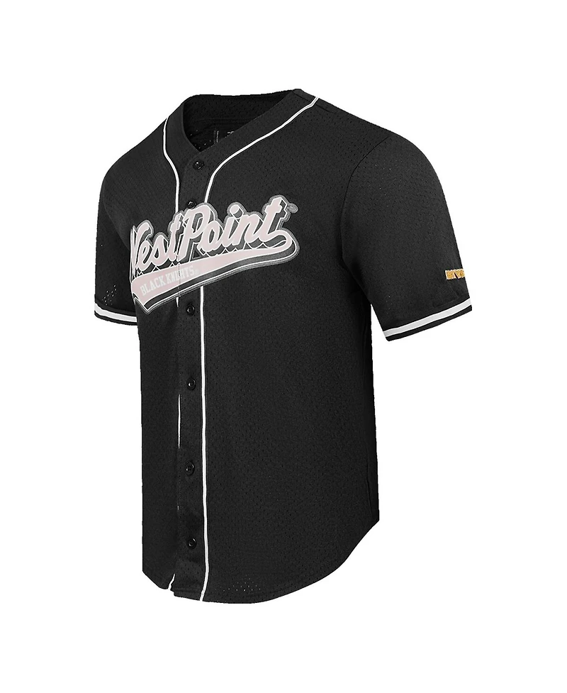 Men's Pro Standard Black Army Black Knights Mesh Full-Button Replica Baseball Jersey