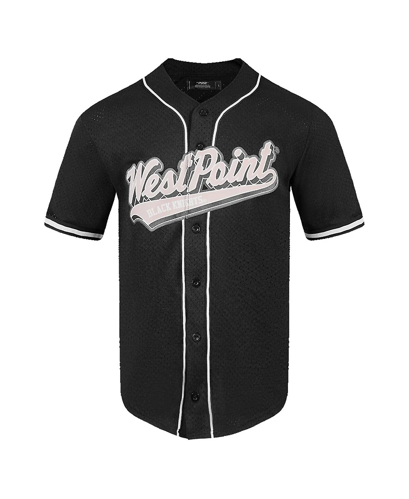 Men's Pro Standard Black Army Black Knights Mesh Full-Button Replica Baseball Jersey