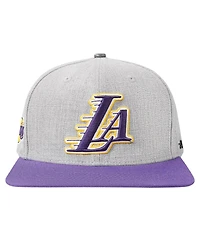 Men's Pro Standard Gray, Purple Los Angeles Lakers Classic Logo Two-Tone Snapback Hat