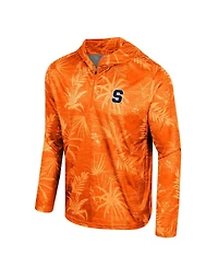 Men's Colosseum Orange Syracuse Palms Printed Lightweight Quarter-Zip Hooded Top