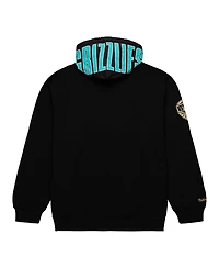 Men's Mitchell & Ness Black Distressed Vancouver Grizzlies Hardwood Classics Team Og 2.0 Vintage-Like Logo Fleece Pullover Hoodie