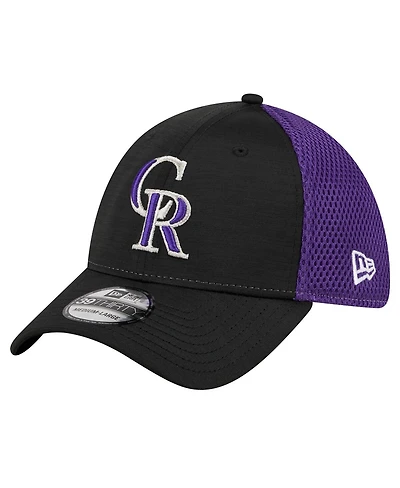 Men's New Era Black Colorado Rockies Neo 39THIRTY Flex Hat