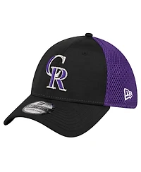 Men's New Era Black Colorado Rockies Neo 39THIRTY Flex Hat