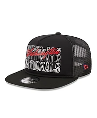 Men's New Era Black Washington Nationals Street Team A-Frame Trucker 9FIFTY Snapback Hat