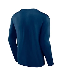 Men's Fanatics Deep Sea Blue Seattle Kraken Strike the Goal Long Sleeve T-shirt