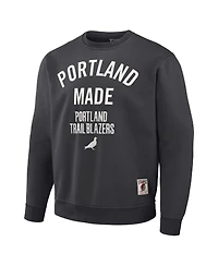 Men's Nba x Staple Anthracite Portland Trail Blazers Plush Pullover Sweatshirt