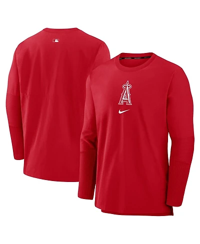 Men's Nike Red Los Angeles Angels Authentic Collection Player Performance Pullover Sweatshirt