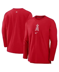 Men's Nike Red Los Angeles Angels Authentic Collection Player Performance Pullover Sweatshirt