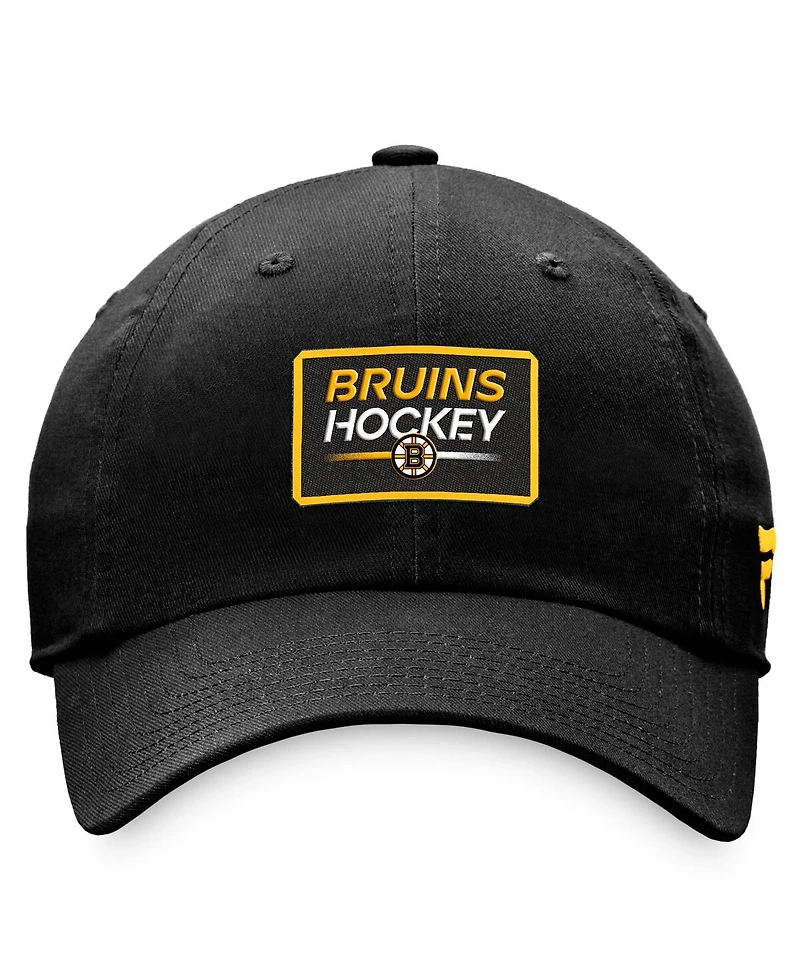 Women's Fanatics Black Boston Bruins Authentic Pro Rink Adjustable Hat