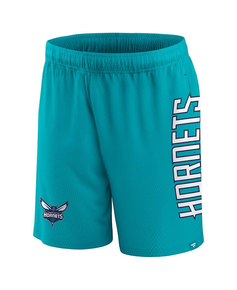 Men's Fanatics Teal Charlotte Hornets Post Up Mesh Shorts