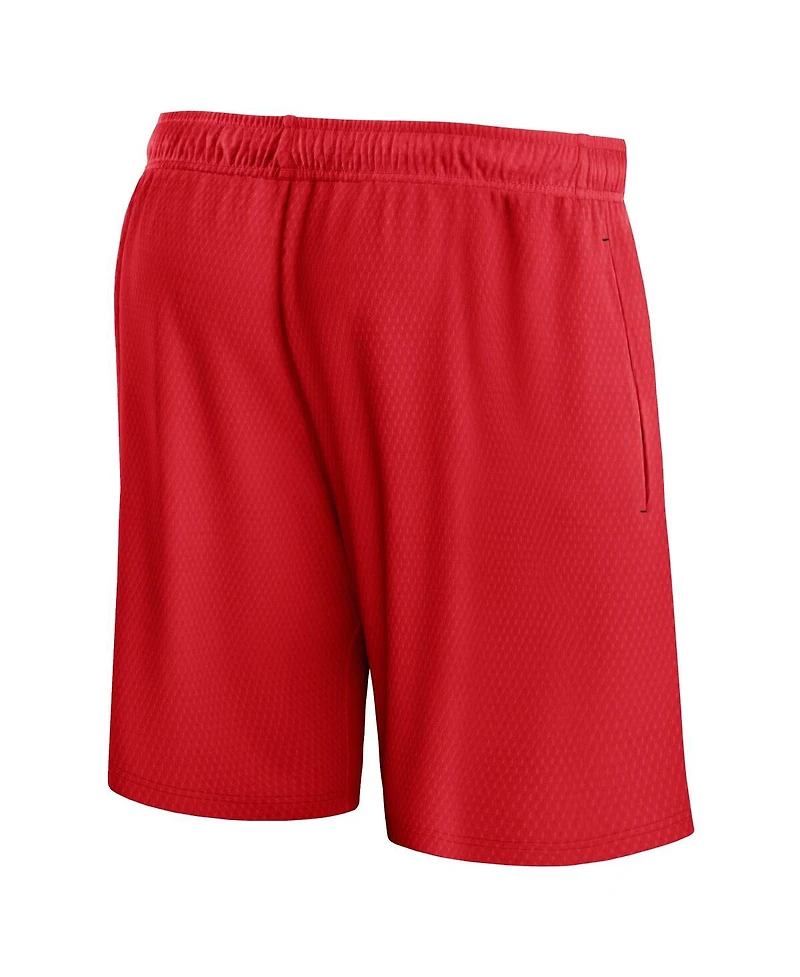 Men's Fanatics Red Houston Rockets Post Up Mesh Shorts