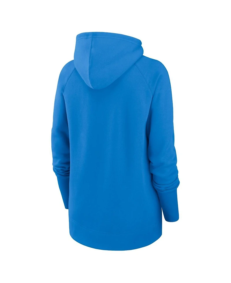 Women's Nike Powder Blue Los Angeles Chargers Asymmetrical Raglan Full-Zip Hoodie