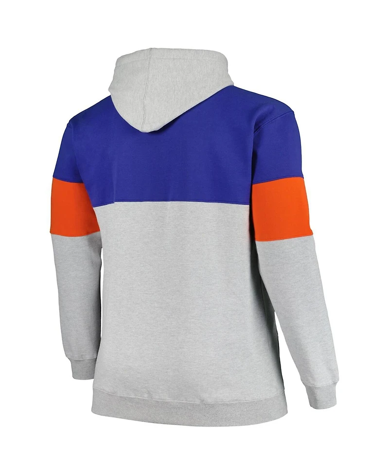 Men's Fanatics Blue, Orange New York Knicks Big and Tall Pullover Hoodie