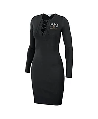Women's Wear by Erin Andrews Black Vegas Golden Knights Lace-Up Dress