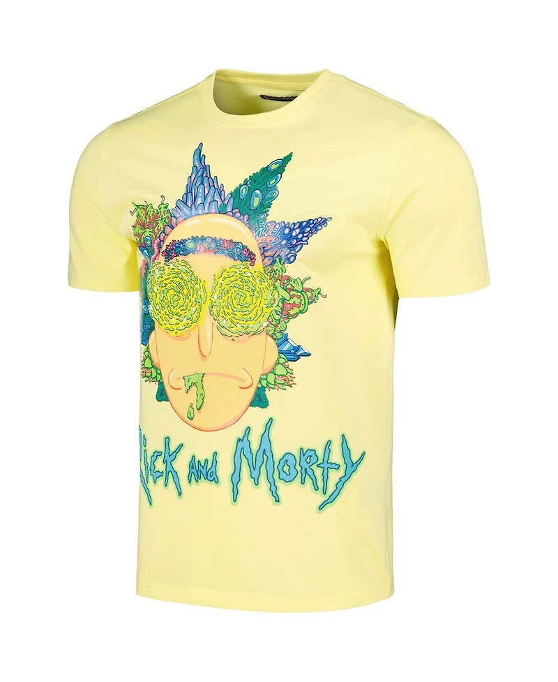 Men's Freeze Max Yellow Rick And Morty Graphic T-shirt
