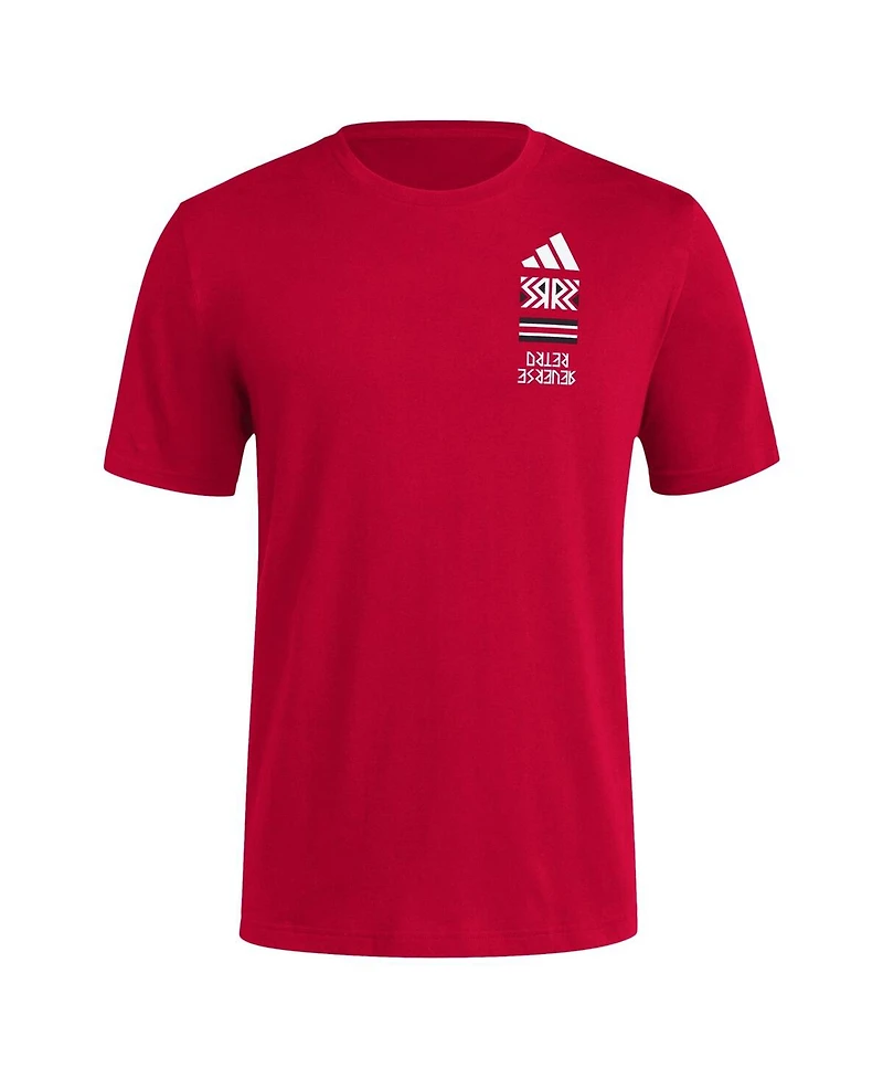Men's adidas Red Distressed Louisville Cardinals Reverse Retro Baseball 2 Hit T-shirt