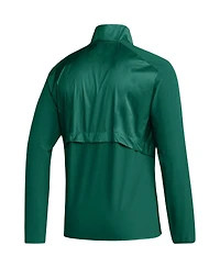 Men's adidas Green Miami Hurricanes Sideline Aeroready Raglan Sleeve Quarter-Zip Jacket