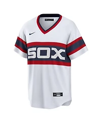 Men's Nike Carlton Fisk White Distressed Chicago Sox Home Cooperstown Collection Team Player Jersey